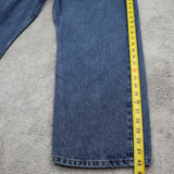 Wrangler Mens Straight Leg Jeans Denim Relaxed Fit High Rise Blue Size W44XL30