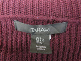 Tahari Womens Cardigan Sweater Knitted Long Sleeve Front Open Red Size Large