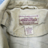 Aeropostale Womens Blazer Coat Long Sleeve 100% Cotton Pockets Yellow Size Large
