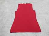 Ann Taylor Womens Vest Sweater Knitted Sleeveless Round Neck Red Size Small