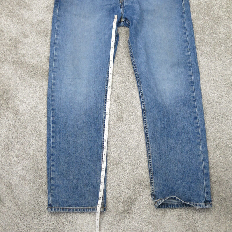 Levi Strauss & CO 505 Mens Straight Fit Jeans Cotton Blue Logo Size W38XL30