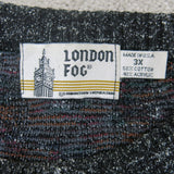 London Fog Womens Pullover Sweater Crew Neck Ribbed Cuff & Hem Waves Red Tan 3X