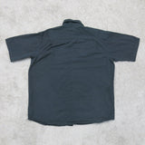 Wrangler Mens Western Button Up Shirt 100% Cotton Short Sleeve Black Size Large