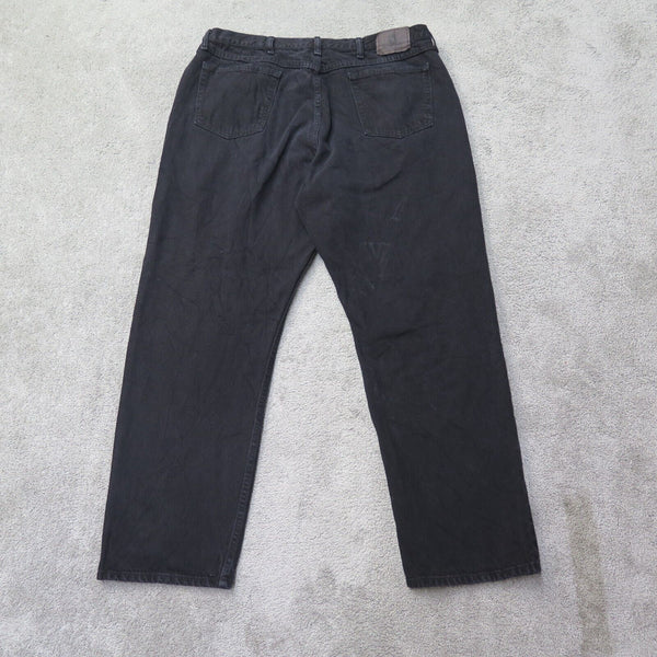 Wrangler Jeans Mens W42XL32 Black 97601CB Denim Stretch Straight Leg High Rise