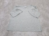 Gap Womens T Shirt Top Round Neck Flare Sleeve Logo Hither Gray Size Medium