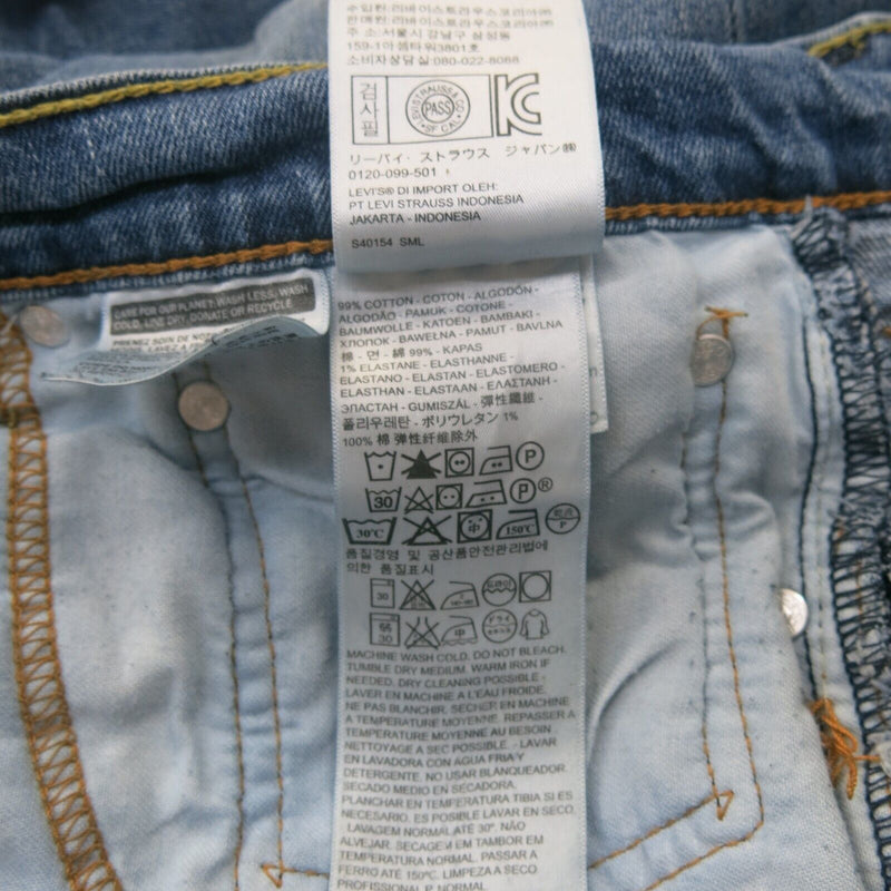 Levis Mens Jeans Straight Leg Mid Rise 100% Cotton Pockets Blue Size W34xL29