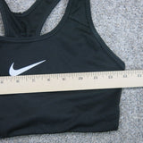 Nike Dri Fit Womens Activewear Sports Bra Racer Back Logo Black Size Small