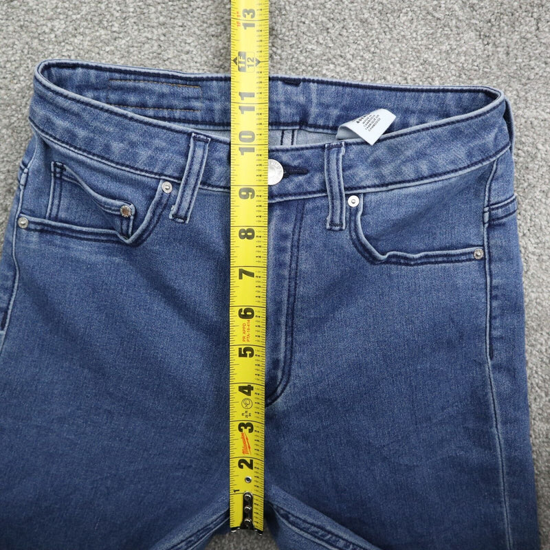 Womens Jeans Skinny Coupe Moulante High Waist Stretch 5 Pocket Blue Size 27