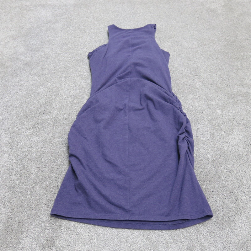 Victoris Secret Womens Ruched Mini Dress Sleeveless Crew Neck Purple Size XS