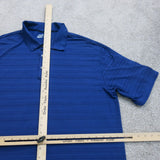 Nike Dri Fit Mens Golf Polo Shirt Short Sleeves Logo Striped Blue Size Large