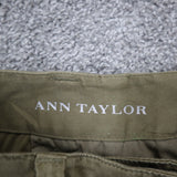 ANN Taylor Womens Casual Pant Cuff Zip Hem Low Rise Pockets Tan Khaki Size 2