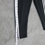 Adidas Womens Activewear Track Pant Climalite Elastic Waist 3 Striped Black SZ S