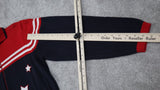 Karen Scott Womens Full Zip Sweater Collared Neck Stars Print Black Red Size 1X