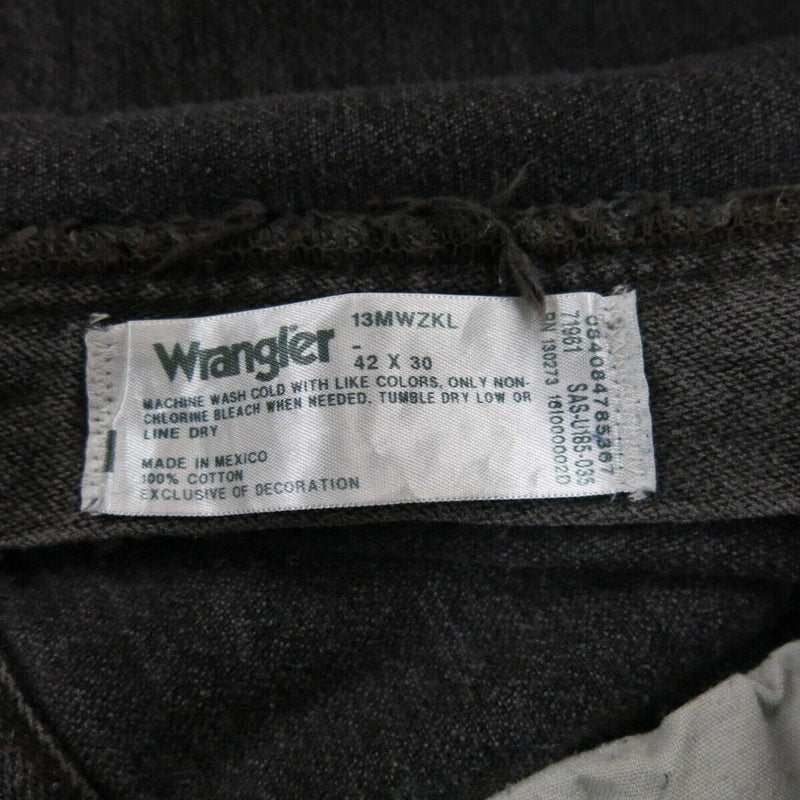 Wrangler Mens Straight Leg Jeans Denim High Rise 100% Cotton Black Size W42XL30