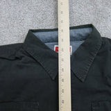 Wrangler Mens Button Down Shirt Flex For Comfort Short Sleeves Black Size Medium