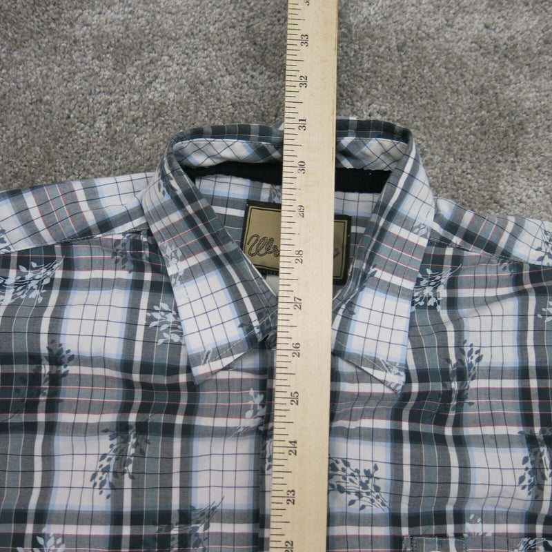 Wrangler Mens Plaid Button Down Shirt Long Sleeve 100%Cotton Multi Size Large