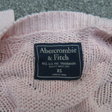 Abercrombie & Fitch Womens Pullover Sweater Long Sleeves Crossover Pink SZ XS