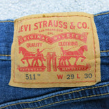 Levi Strauss & Co 511 Men Slim Straight Leg Denim Jeans Low Rise Blue W29XL30