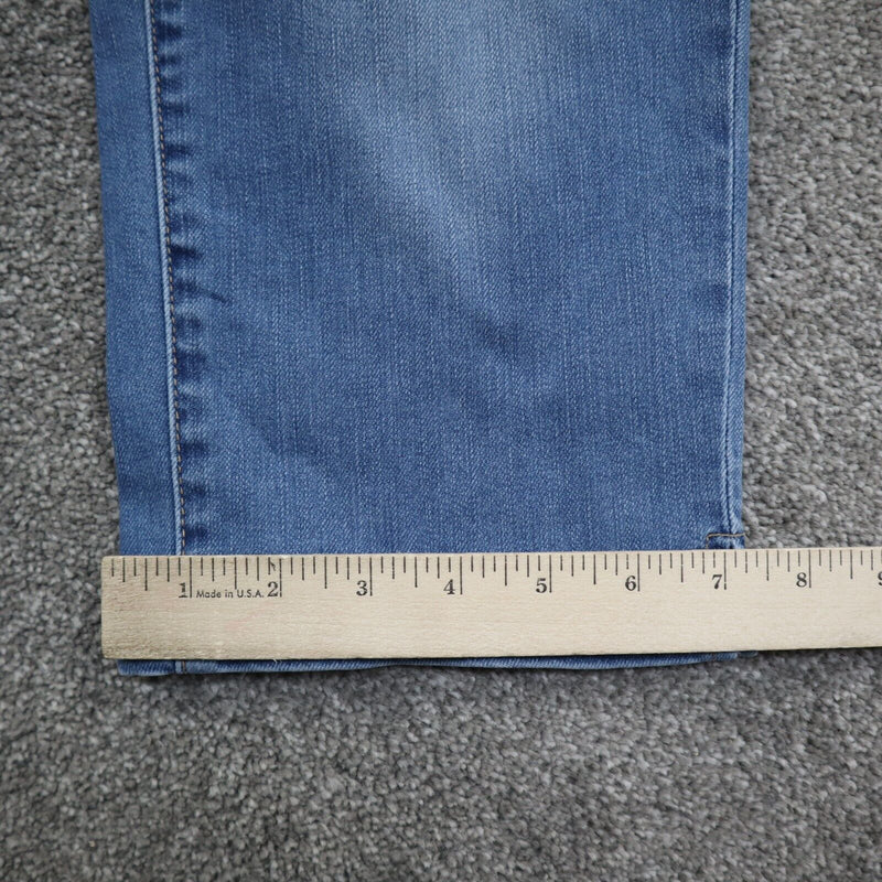 Talbots Womens Pedal Pusher Jeans Slim Straight Mid Rise Pockets Blue Size 8