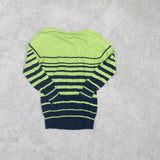 Banana Republic Womens Sweater Pullover Striped Long Sleeves Green Blue Size S
