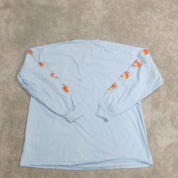 Nickelodeon Shirt Mens Large Blue Long Sleeve Tee Chuckie Finster 100% Cotton