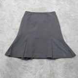 Gap Women's A Line Skirt Peplum Hem Factory Shop Side Zip Gray Black Size 12