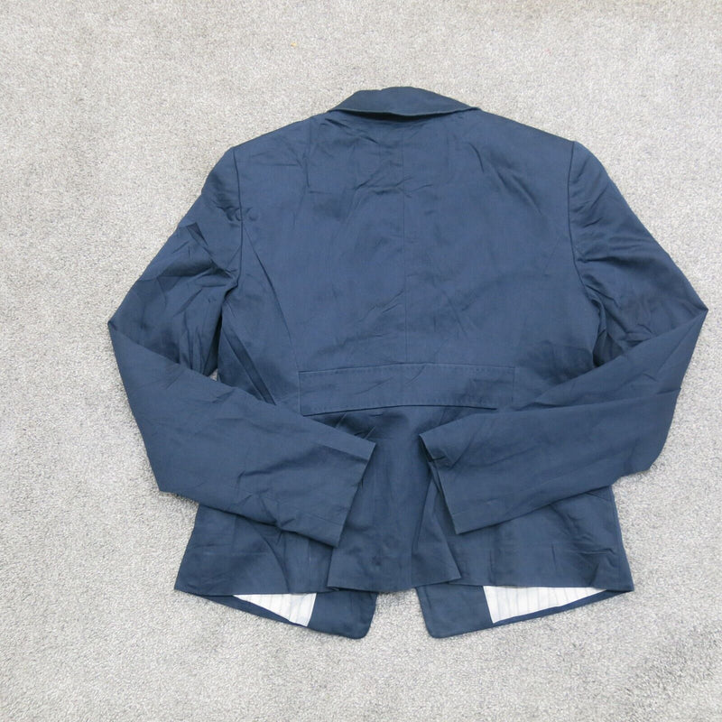 Ann Taylor Womens Blazer Coat Single Breasted Long Sleeves Blue Size 0 Regular