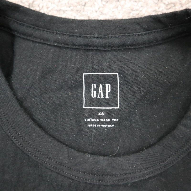 Gap Women Casual T Shirt Top Crew Neck Short Sleeves Black Size X Small