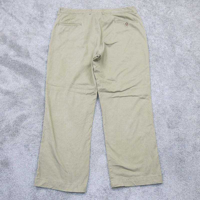 Wrangler Mens Wide Leg Chino Pants High Rise 100% Cotton Beige Green W40XL30