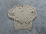 J. Crew Womens Pullover Sweater Knitted Long Sleeves V Neck Beige Size Small