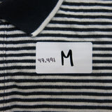 H&M Mens Golf Polo Shirt Short Sleeves Logo Striped Black White Size Small