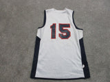 Aleeson Athletics #15 Patriots Basketball Shirt Women's Small White Black Sports