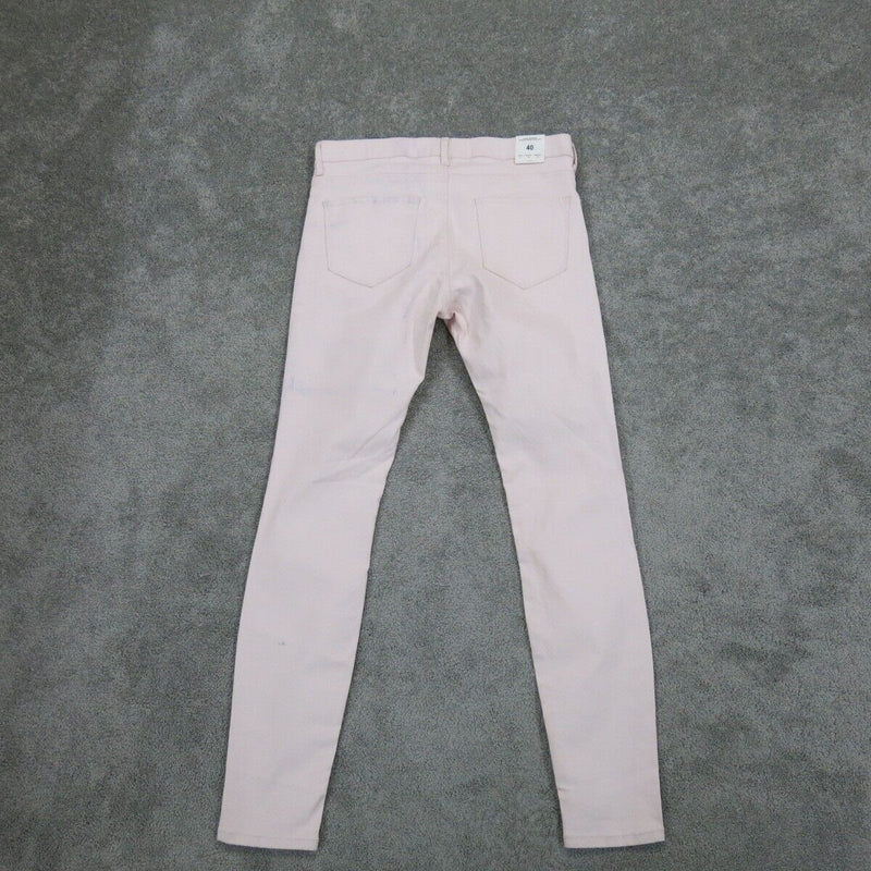 NWT Women Super Stretch Jeans Skinny Leg Mid Rise Five Pockets Light Pink Size 8