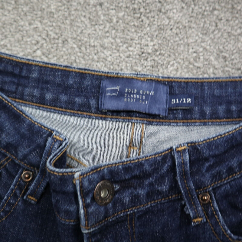 Womens Jeans Bold Curve Classic Boot Cut Stretch Denim Pockets Blue Size 31/12