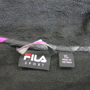 Fila Sport Jacket Womens Extra Large Black Fleece Full Zip Up Long