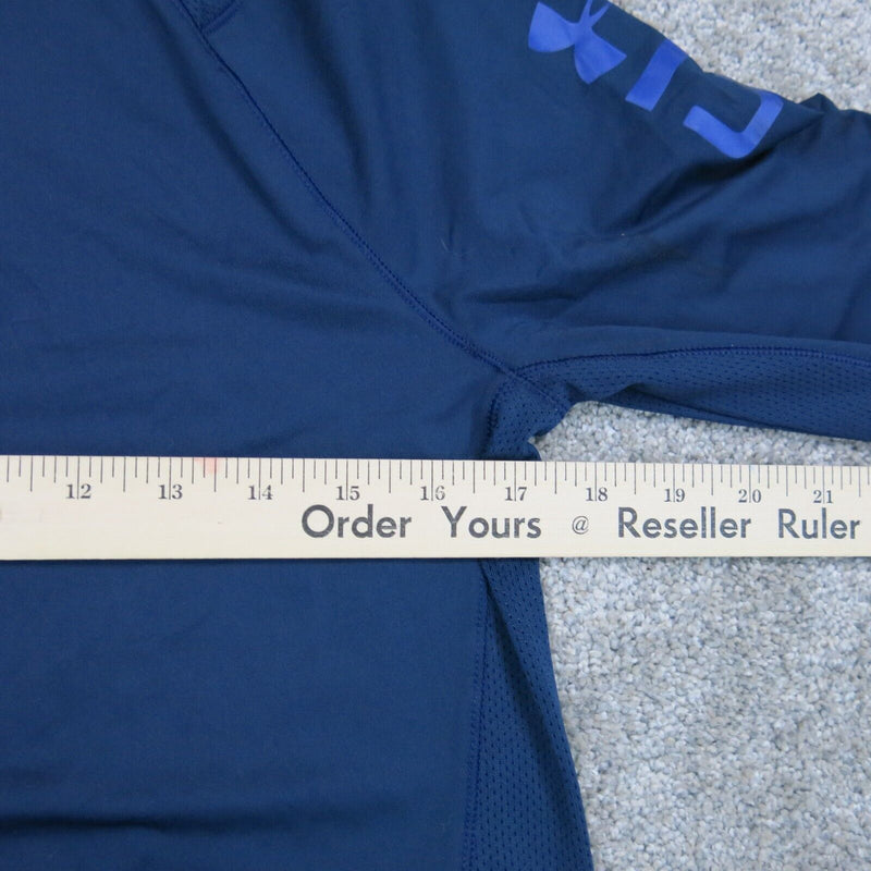 NWT Under Armour Mens 1/4 Zip Sweatshirt Fitted Heatgear Long Sleeve Blue Sz SM