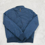 H&M Womens Full Zip Up Windbreaker Jacket Long Sleeve Navy Blue Size US 36R