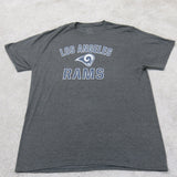 Fanatics NFL Pro Line Mens RAMS T Shirt Crew Neck Short Sleeve Heather Black XL