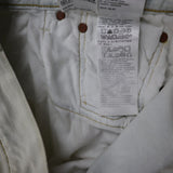 Levis 501 Mens Distressed Bermuda Shorts Cut Hem 100% Cotton Mid Rise White W33