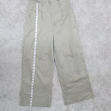 H&M Womens Wide Leg Cropped Pants Mid Rise Loose Fit  Clay Gray Size 10