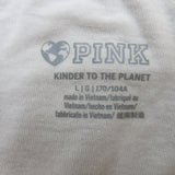 Pink Women Sweatshirt Top Kinder To The Planet Long Sleeves Off White Size Large