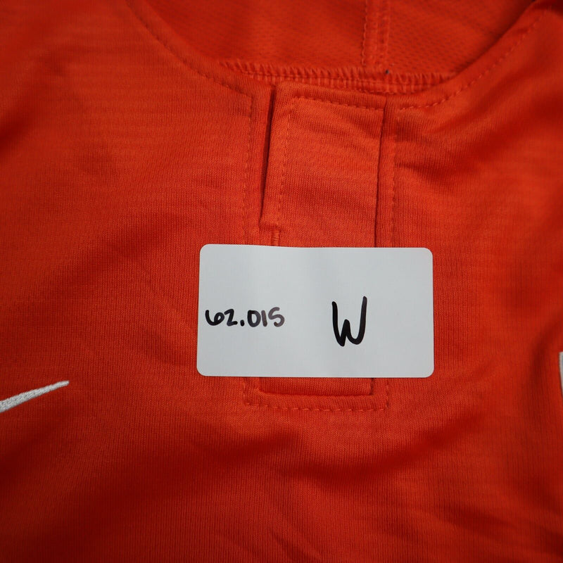Nike Womens Sports T-Shirt Short Sleeve Crew Neck Tee Logo Orange Size Small