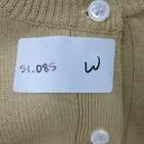 J. Crew Womens Cardigan Sweater Front Button 100% Lamb Wool Crew Neck Beige SZ M
