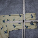 Victoria Secret Womens Floral Print Tie Waist Robe 3/4 Sleeve Cream Size Medium