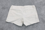 Vintage Womens Chino Shorts Mid Rise Slash Pockets 100% Cotton Ivory Size 4