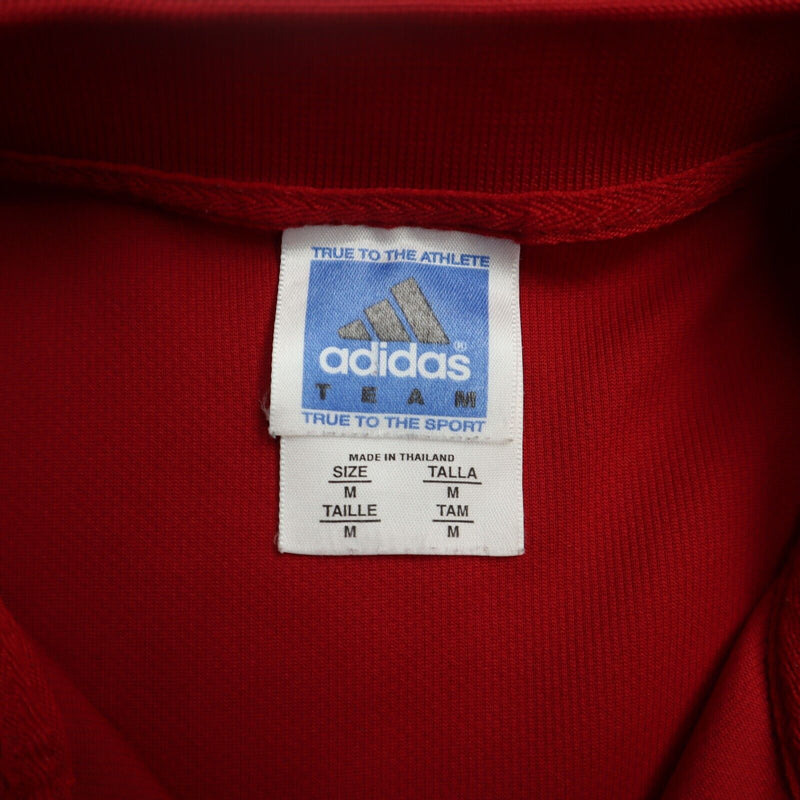 Adidas Mens Polo Shirt Short Sleeves High Low Side Slit Solid Red Size Medium
