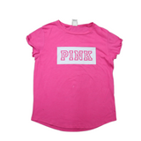 Pink Victorias Secret Womens T Shirt Top Crew Neck Cap Sleeves Pink Size Medium