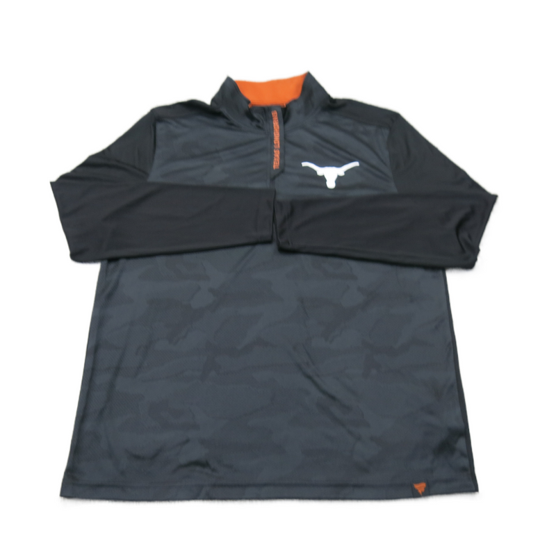 Fanatics Mens Activewear Top Mock Neck Long Sleeve Texas Longhorns Logo Black XL