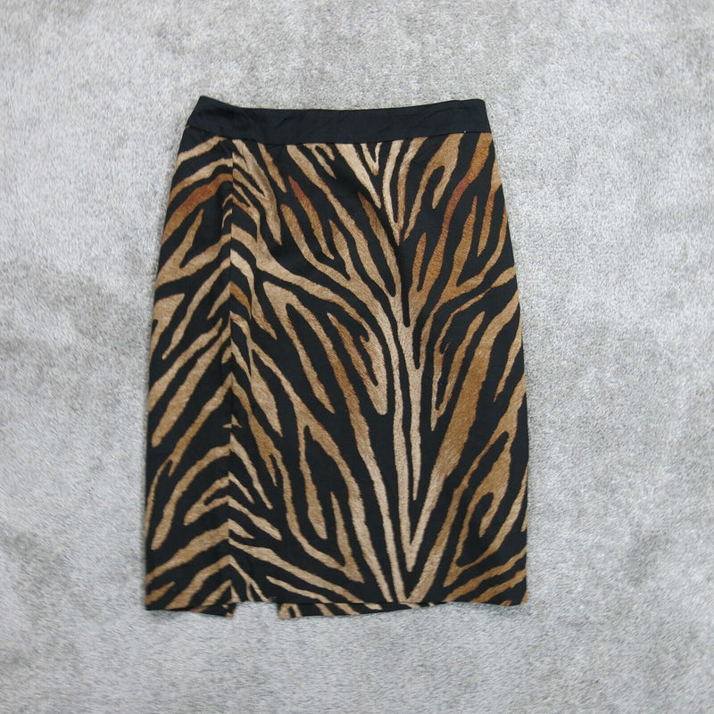 White House Black Market Womens Mini Skirt Zebra Printed High Waist Size 2