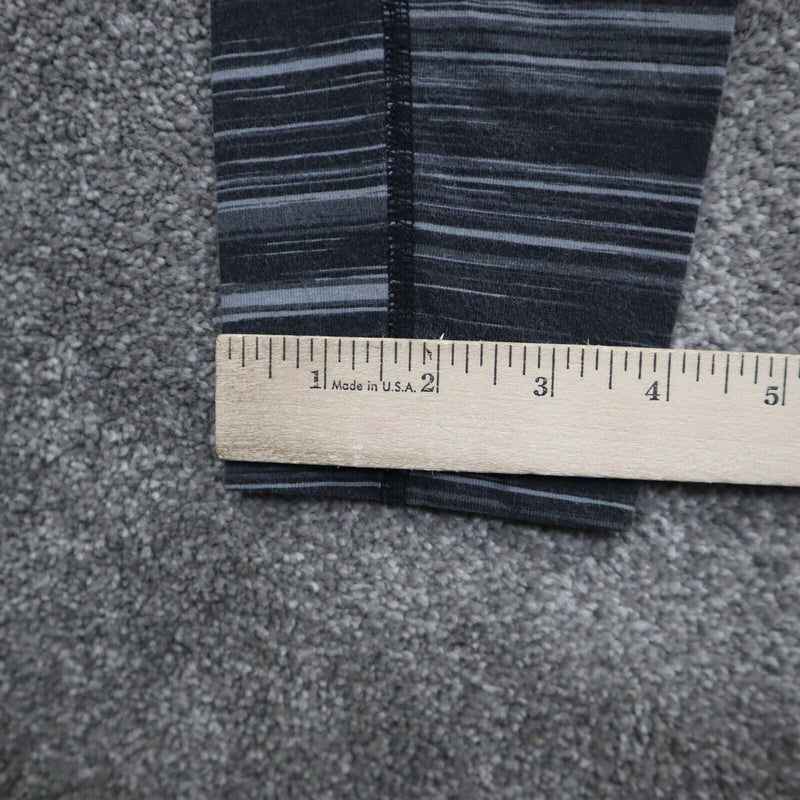 Nike Women Striped Legging Dri Fit Elastic Waist Pull On Black Gray Size Medium